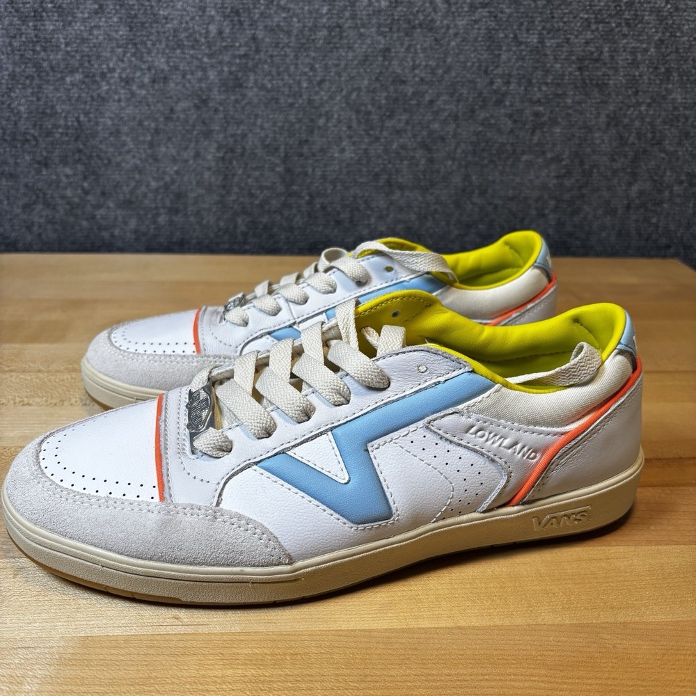 Vans Lowland CC Serio Collection Mens 9 Womens‎ 10.5 White Blue Retro Sneakers